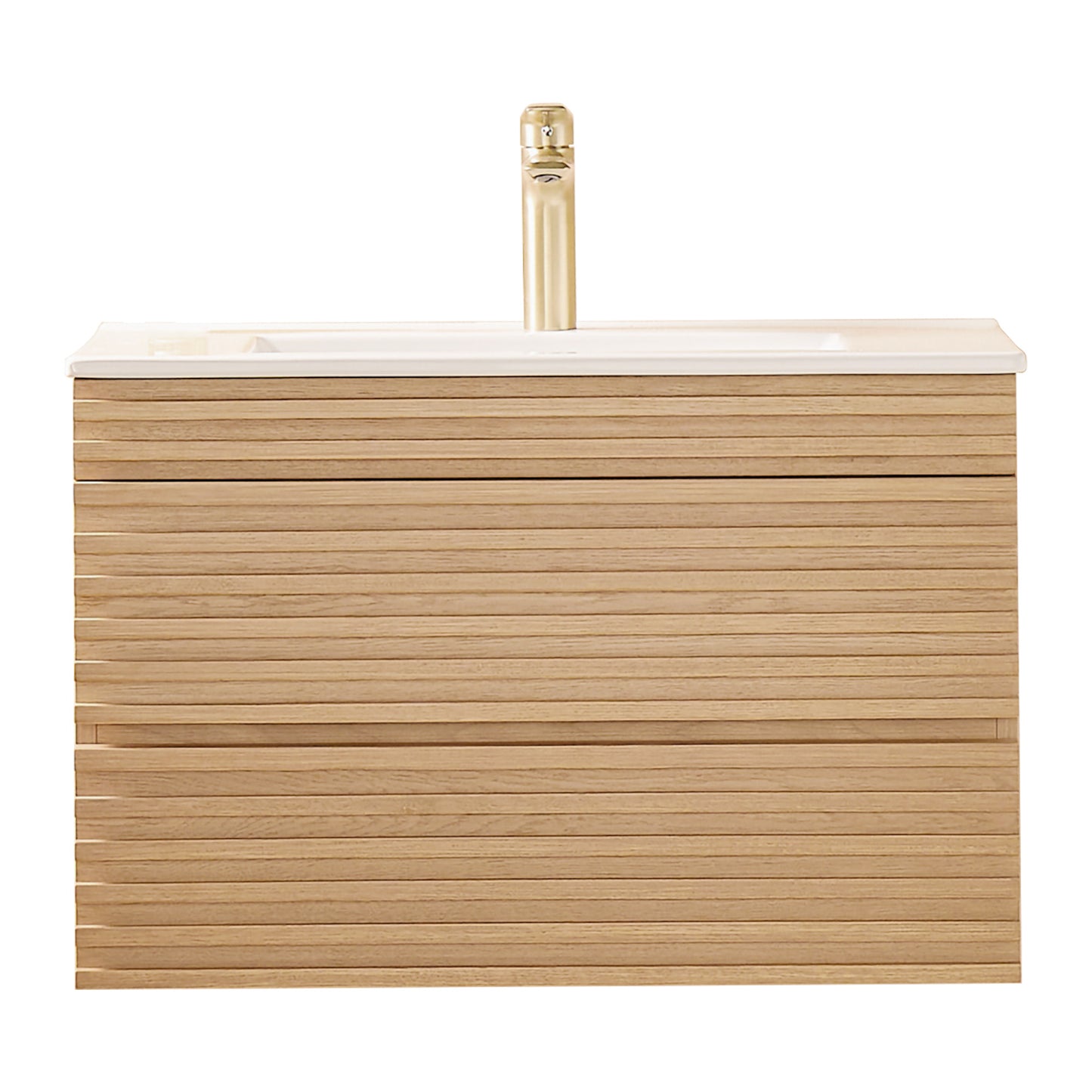 30" Wall-Mounted Bathroom Vanity – Silk Mist Oak