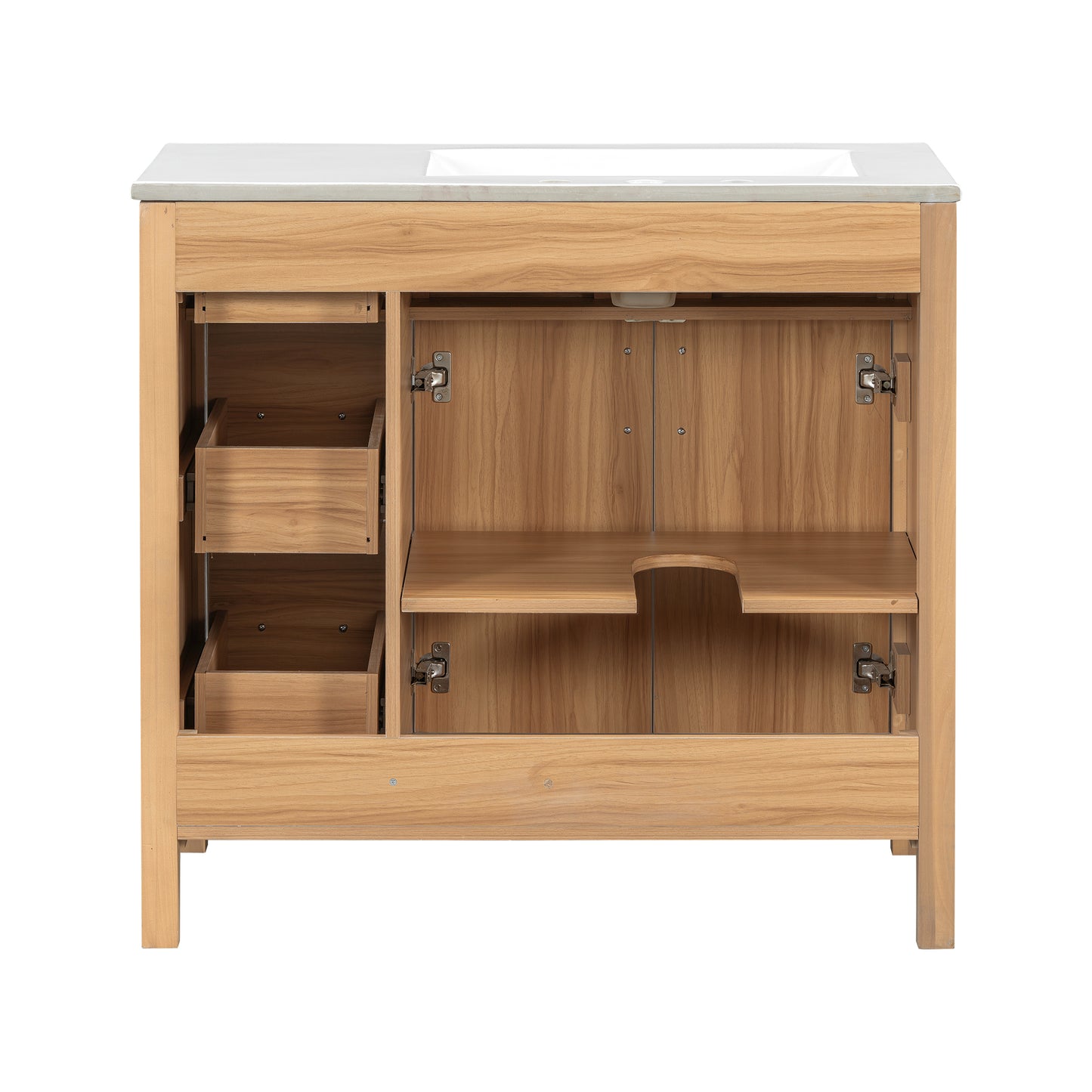 36" Freestanding Bathroom Vanity – Light Wood