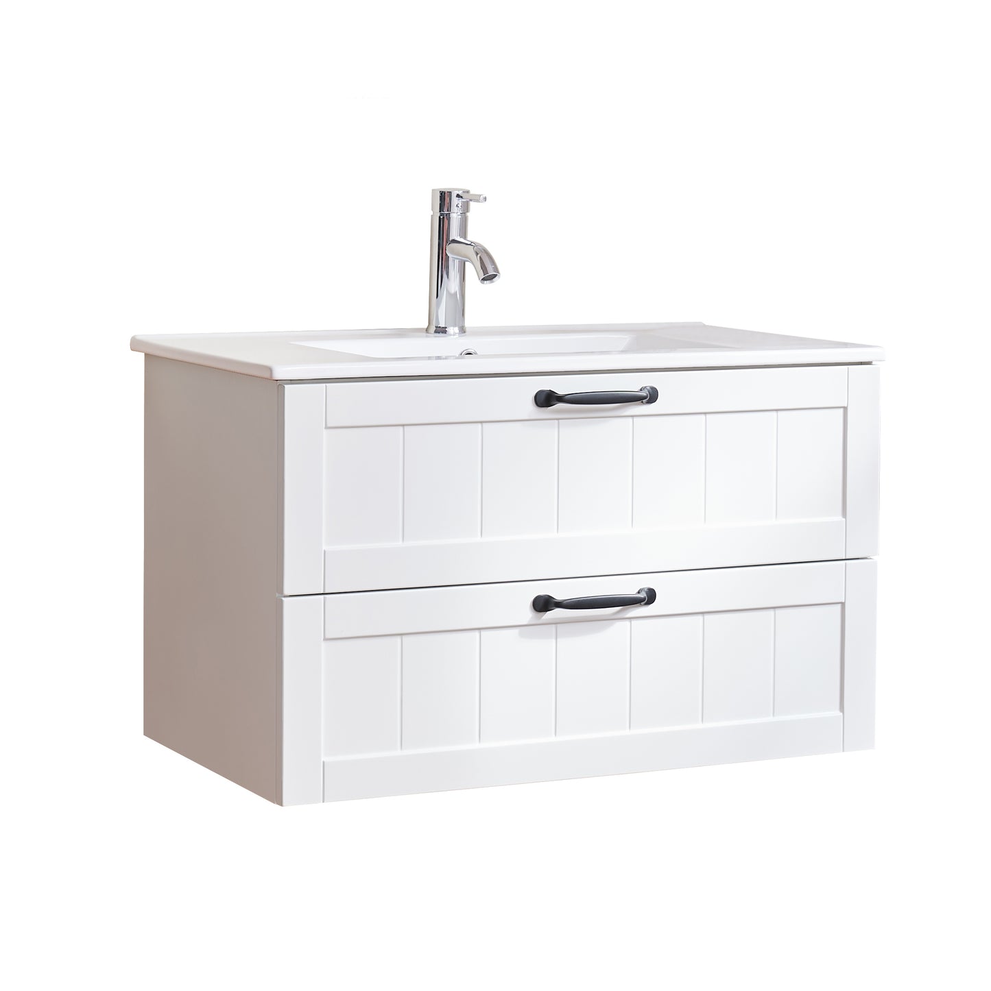 32" Wall-Mounted Bathroom Vanity – White