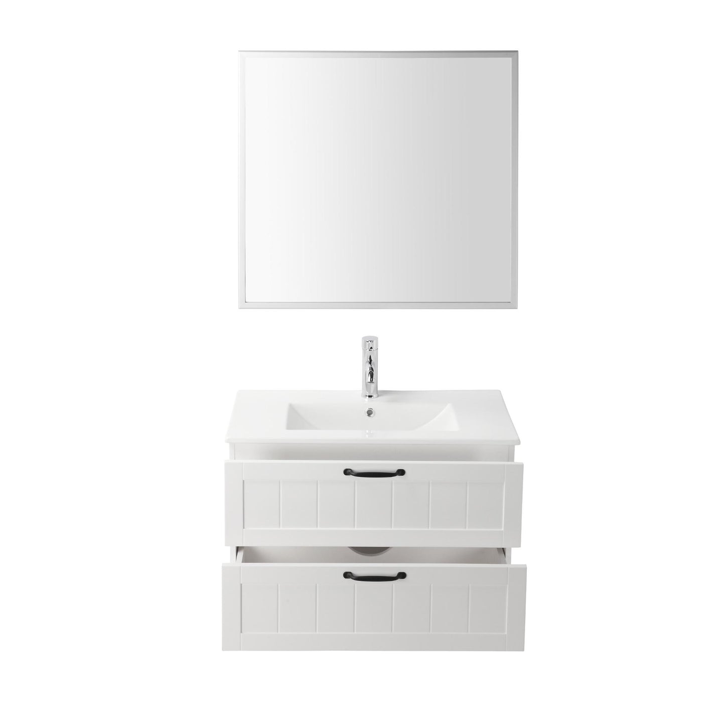 32" Wall-Mounted Bathroom Vanity – White
